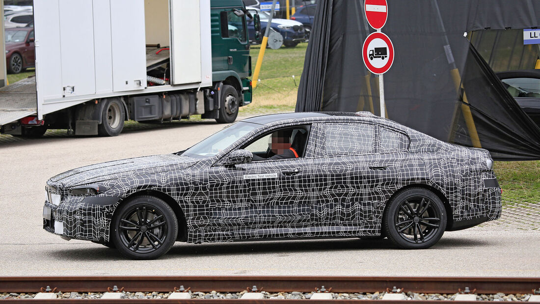 BMW i5 road test spy photos exposed top with 750 horsepower iMedia