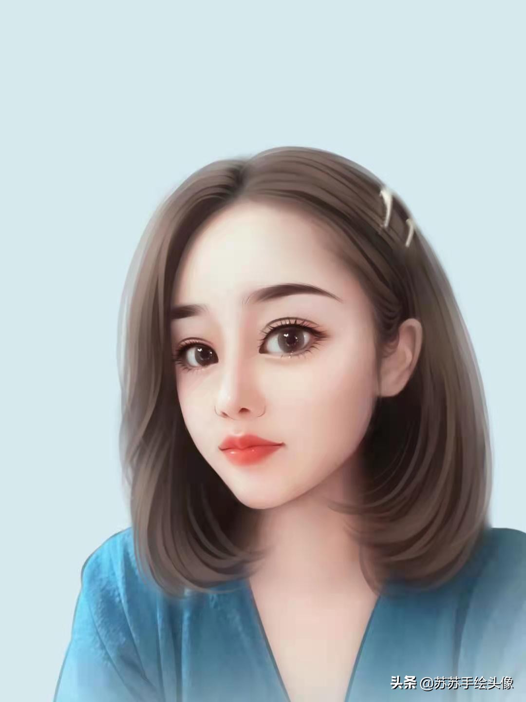 Change your avatar, hand-painted avatars of girls with short hair are ...