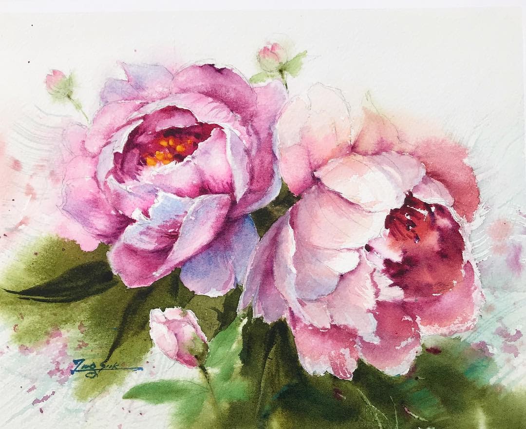 Zheng Shuxian, an elegant watercolor painter, brings the beauty of ...