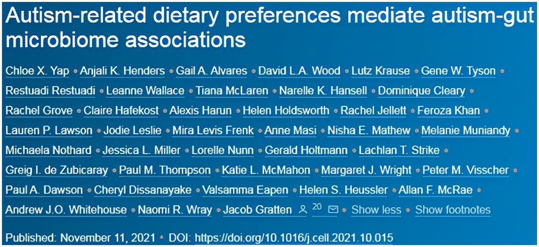 skrue dukke glimt Differences in the gut microbiome of patients with autism may be related to  dietary preferences - iNEWS