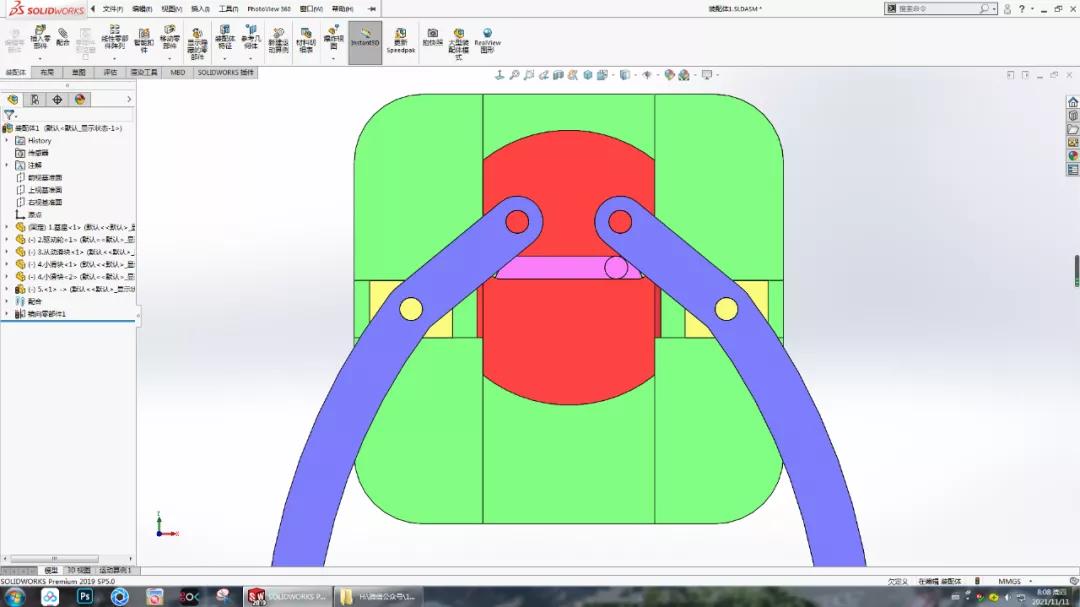 Made with SolidWorks swing arm clamping mechanism iMedia