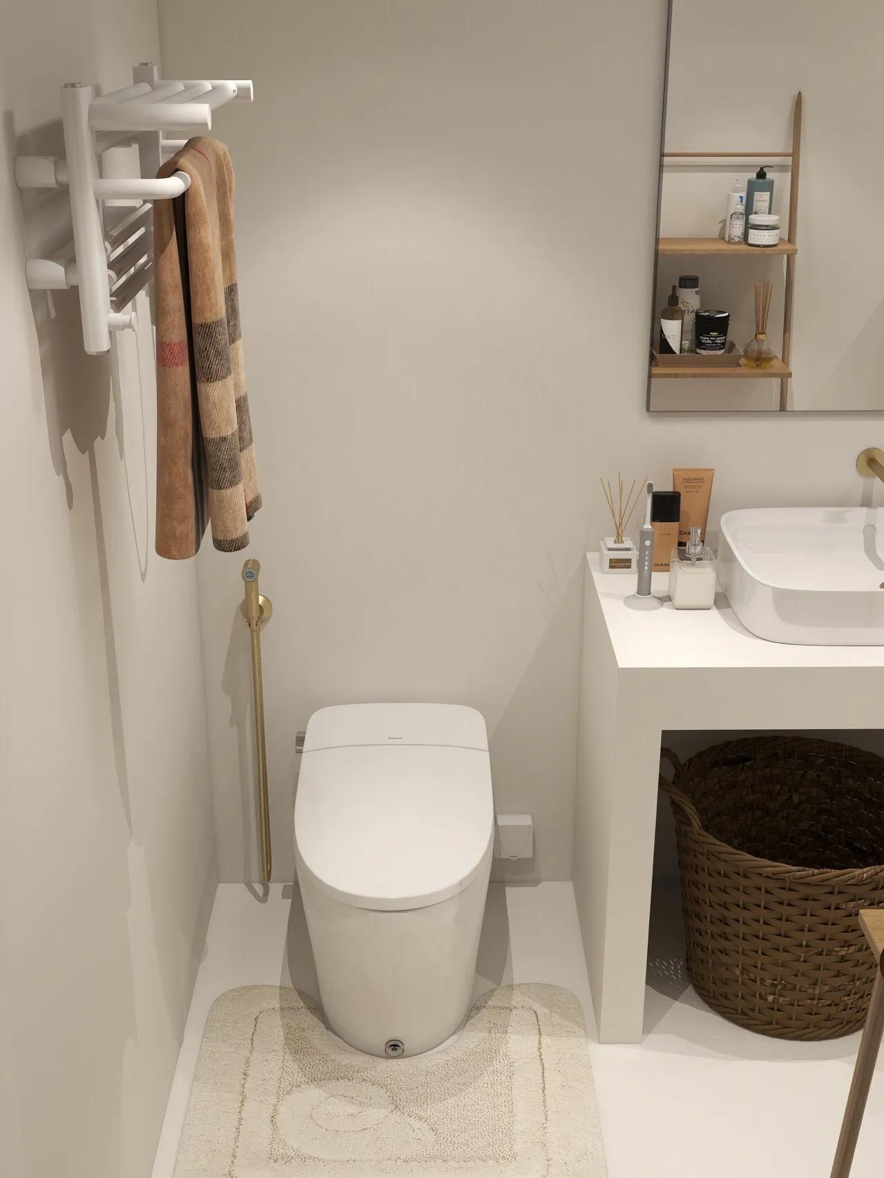 Microcement is so amazing!White shower collocation, full bathroom