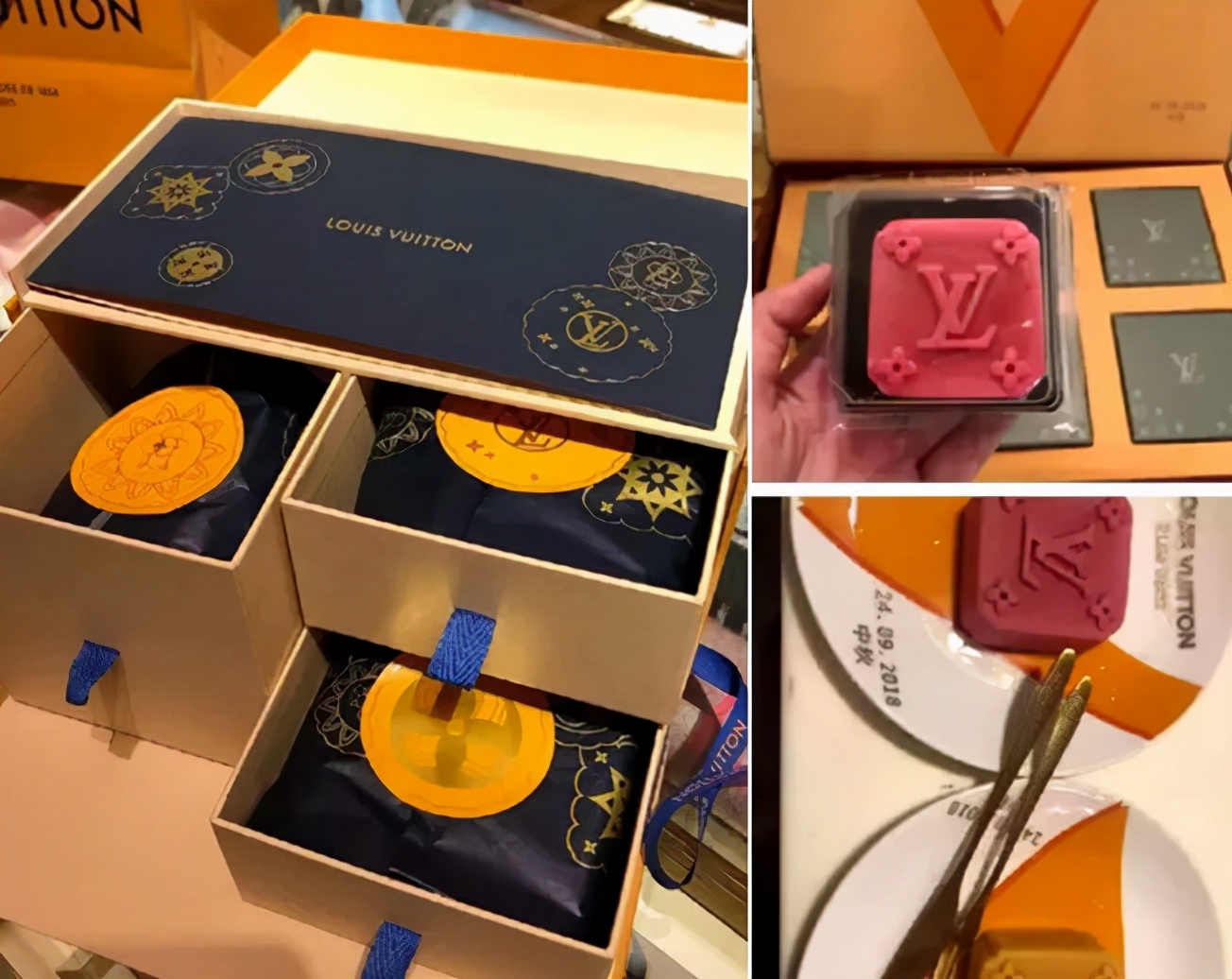 LV also has moon cakes?The car overturned as soon as it burst red