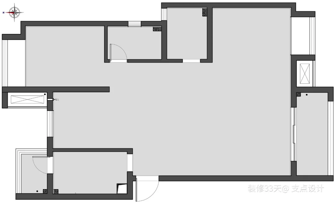 100 square meters modern milk coffee gray tone practical three rooms