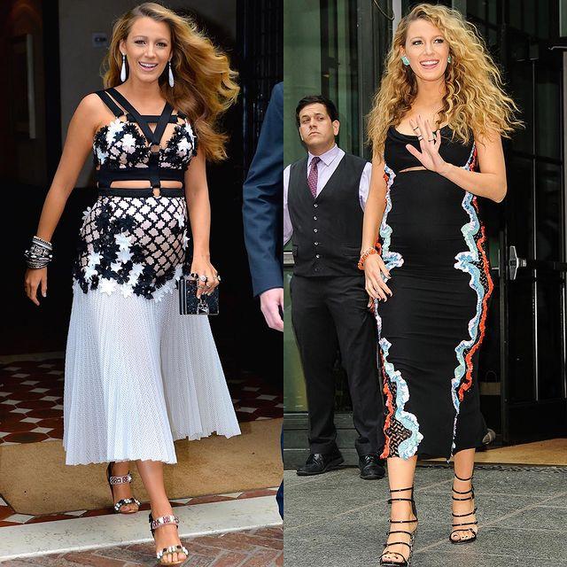 Blake Lively is good at wearing it during pregnancy!Wearing a long ...