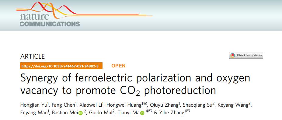 Nature Sub-Journal: Iron polarization and surface oxygen defects synergistically promote photoreduction - iNEWS
