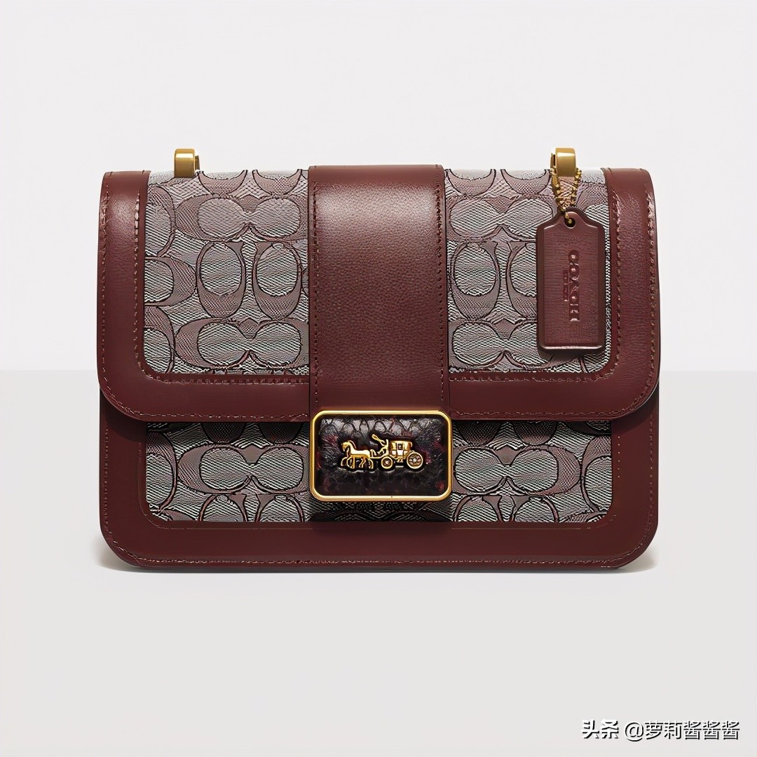 coach alie shoulder bolsa in signature jacquard
