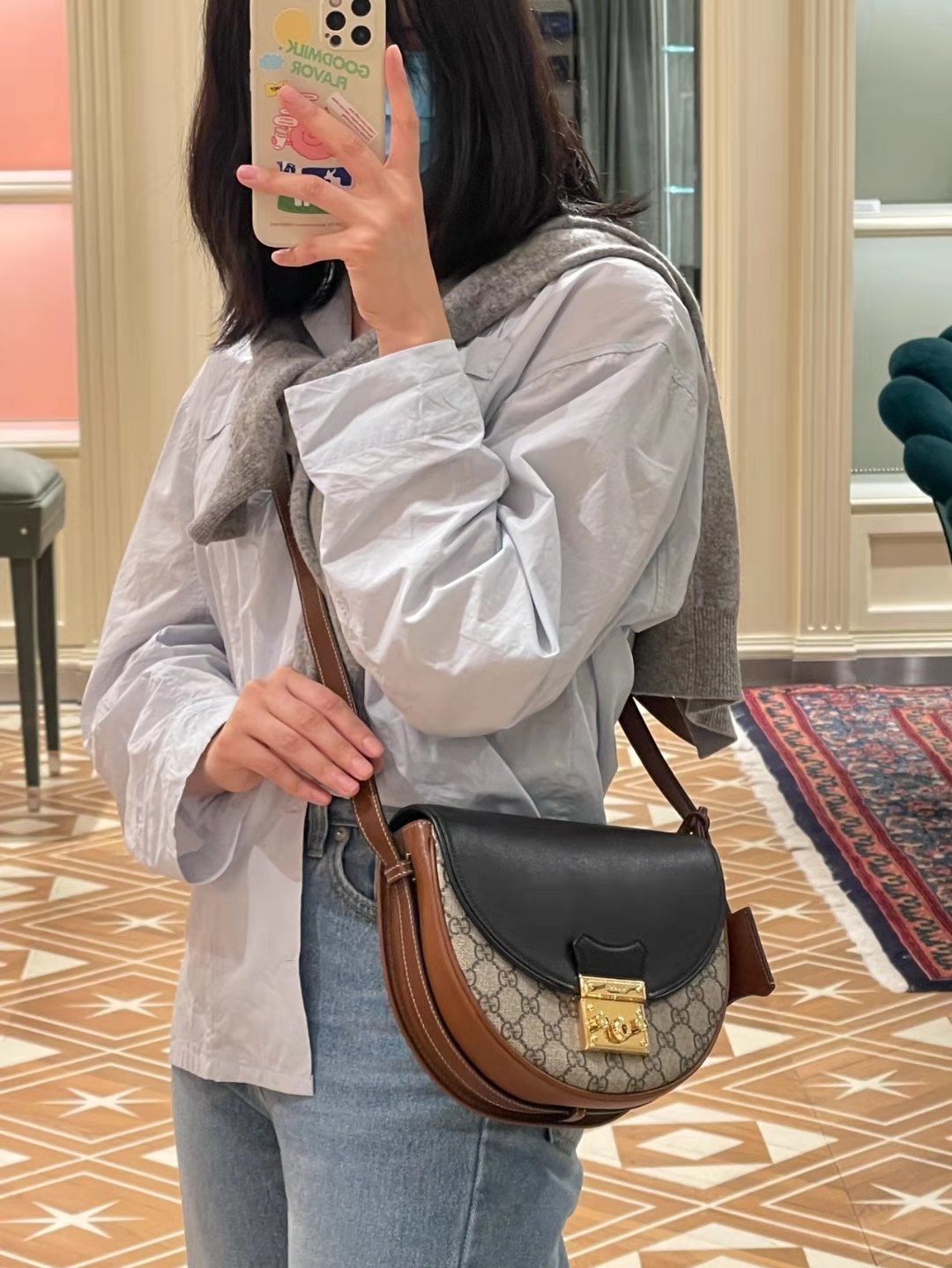 gucci padlock saddle bag