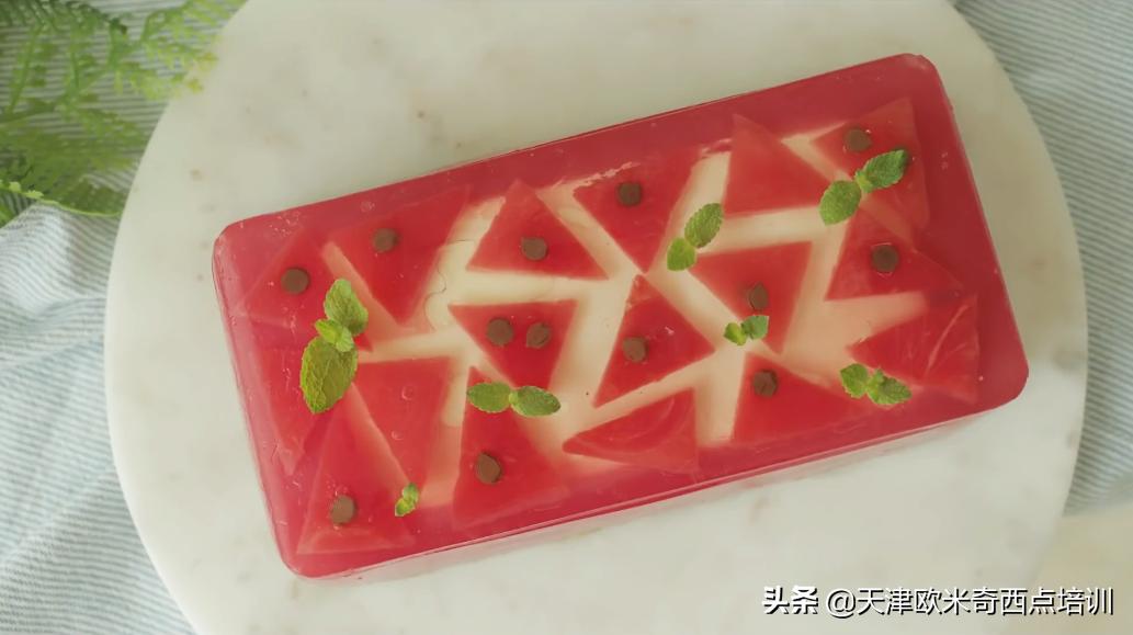 New summer item, watermelon jelly cheese milk brick, easy to reproduce
