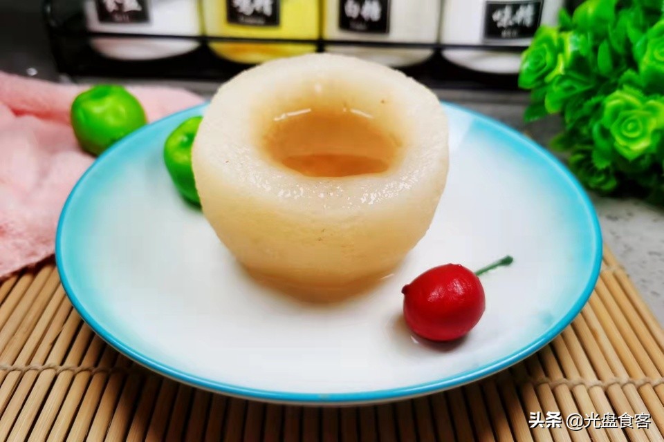 Pear is a perfect match with it. Put it in a bowl and steam it. The