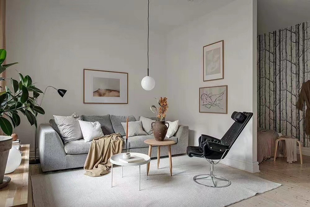 A 40squaremeter small apartment house for one person, black and white