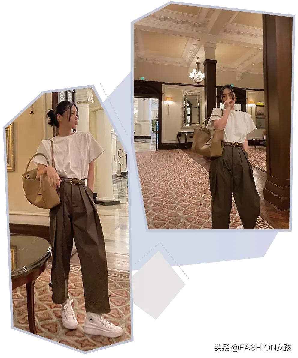 Shoulder pad top + wideleg pants, lowkey and neat iMedia