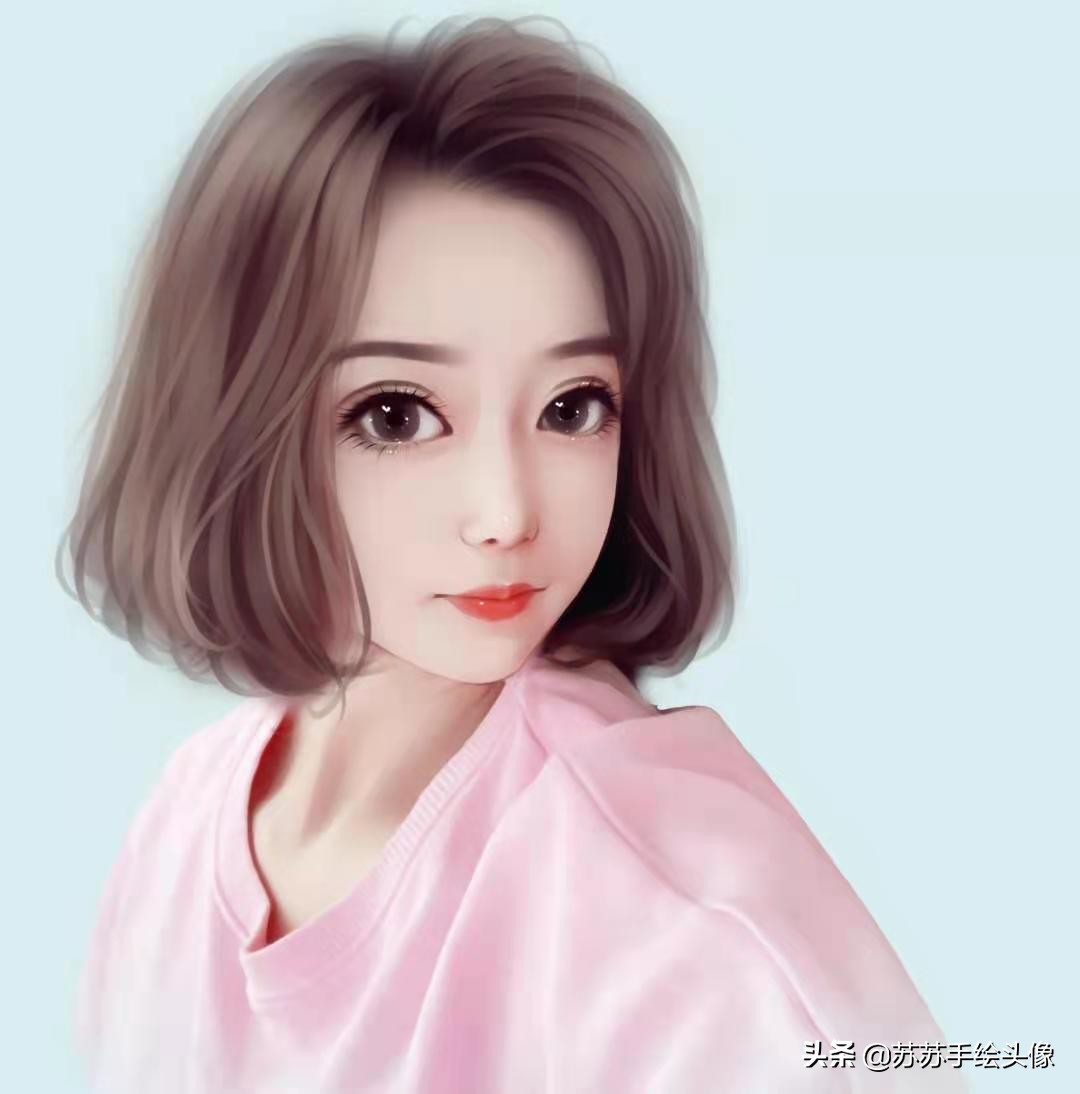 Change your avatar, hand-painted avatars of girls with short hair are ...