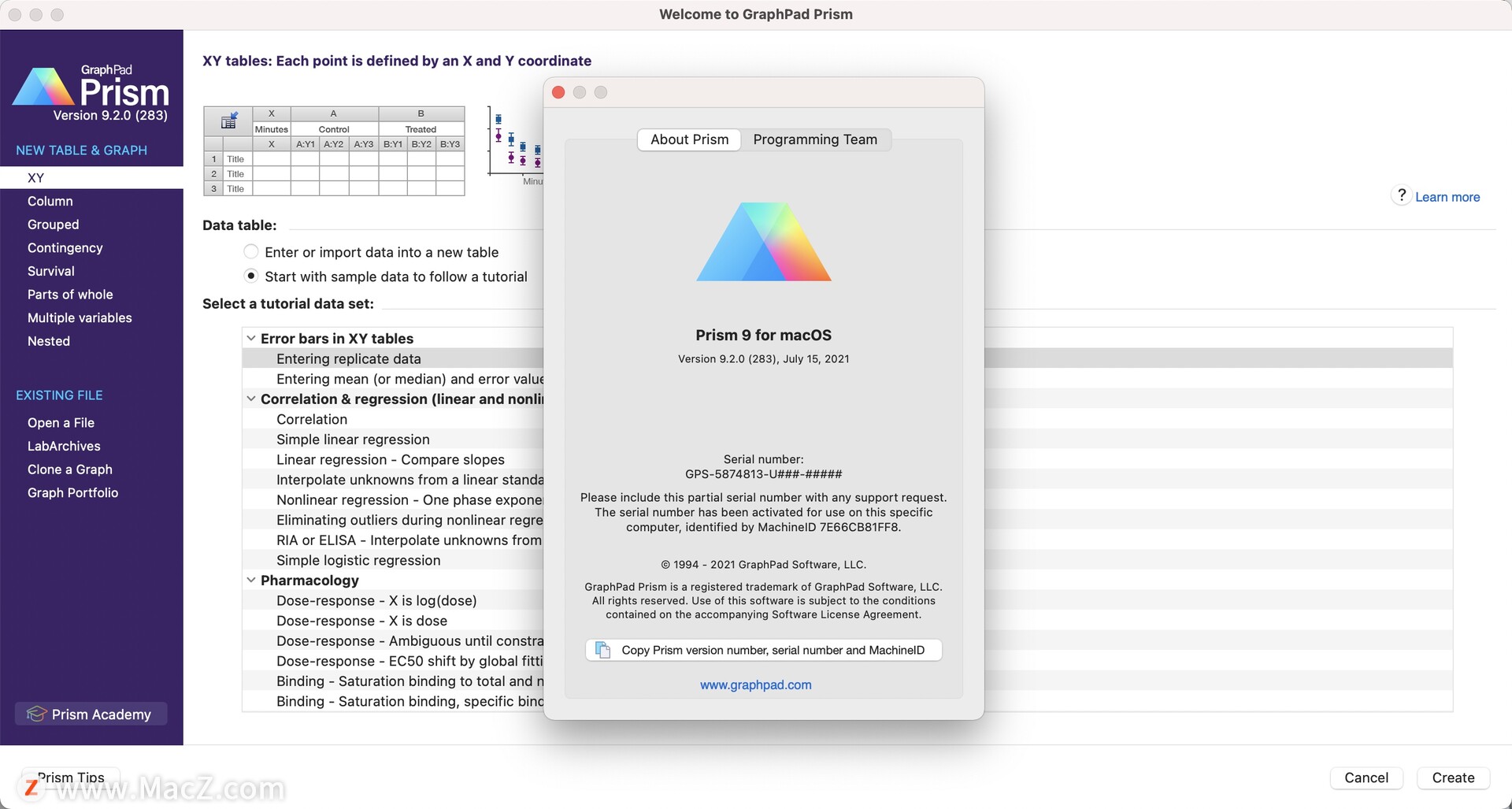 GraphPad Prism 9 for Mac (statistical analysis drawing software) iMedia