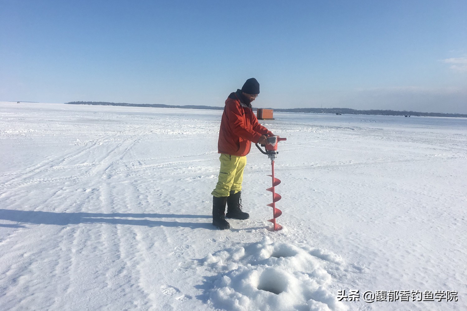 What supporting equipment do I need for ice fishing in a tent in winter