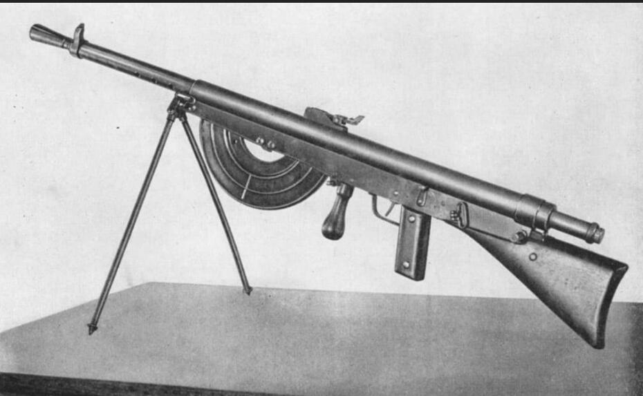 The earliest massproduced light machine gun, the French Chauchat M1915