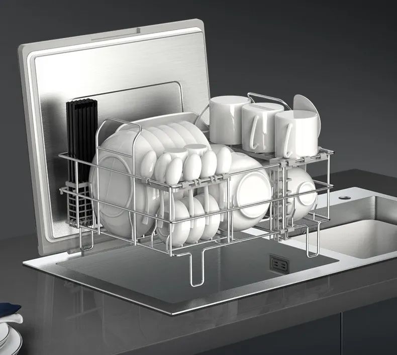 What should I do if the dishes have water stains after washing in the